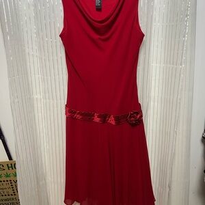 Scarlett Red Sleeveless 20s Era Dress